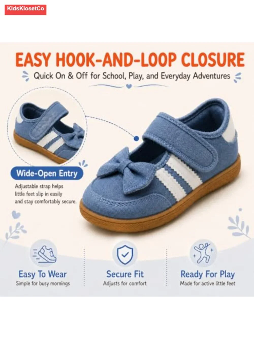 Toddler Girl Mary Jane Dress Shoes Vegan Leather Hook & Loop